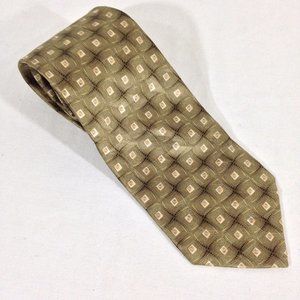Raphael 100% Silk Tie  Gold Blocks 59"inches NEW